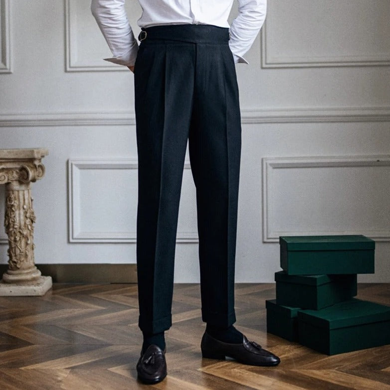 Quentin - Pantalon À Pinces Taille Haute Homme