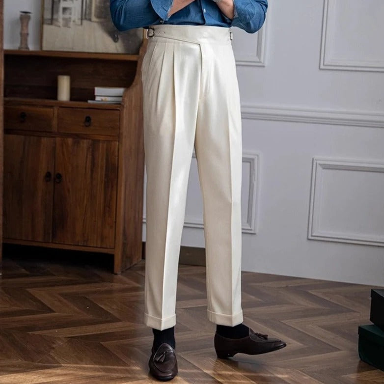 Quentin - Pantalon À Pinces Taille Haute Homme