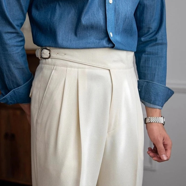 Quentin - Pantalon À Pinces Taille Haute Homme