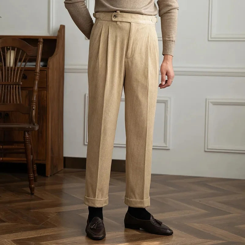 Anatole - Pantalon Plissé En Velours Côtelé Homme
