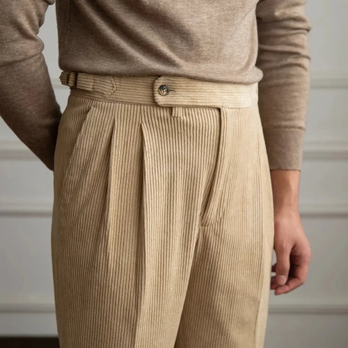 Anatole - Pantalon Plissé En Velours Côtelé Homme