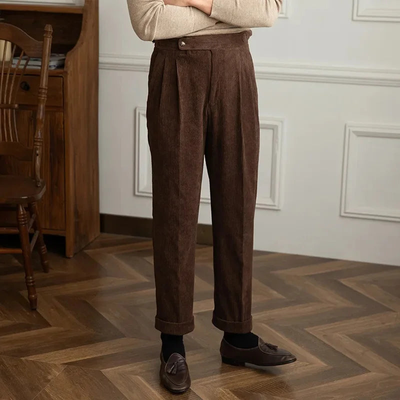 Anatole - Pantalon Plissé En Velours Côtelé Homme