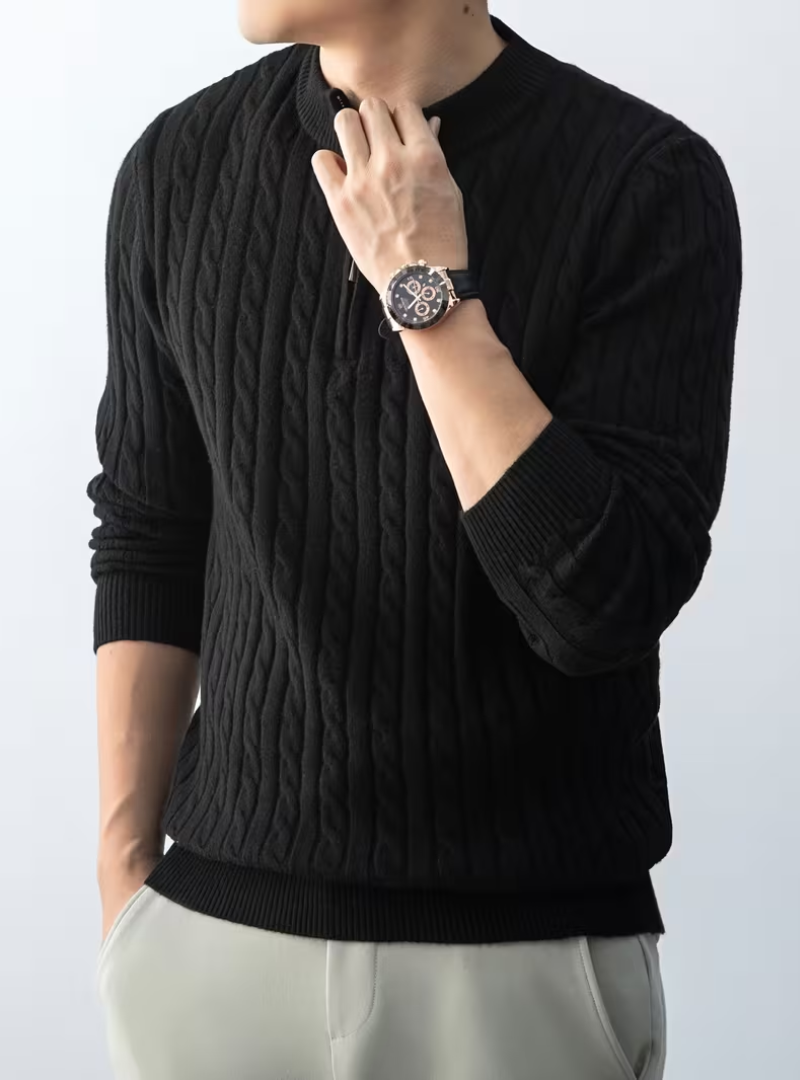 Alain - Pull Col Montant Zippé Homme