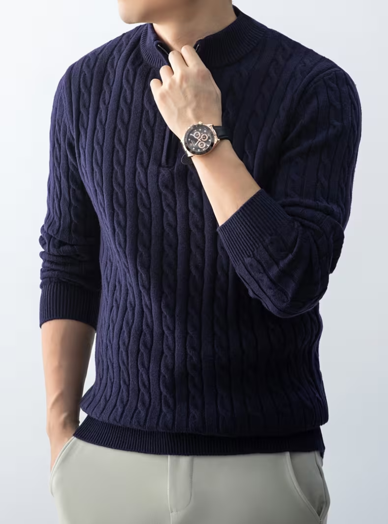 Alain - Pull Col Montant Zippé Homme