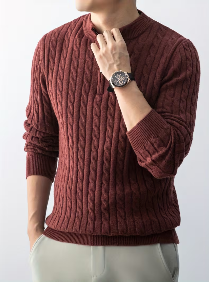 Alain - Pull Col Montant Zippé Homme
