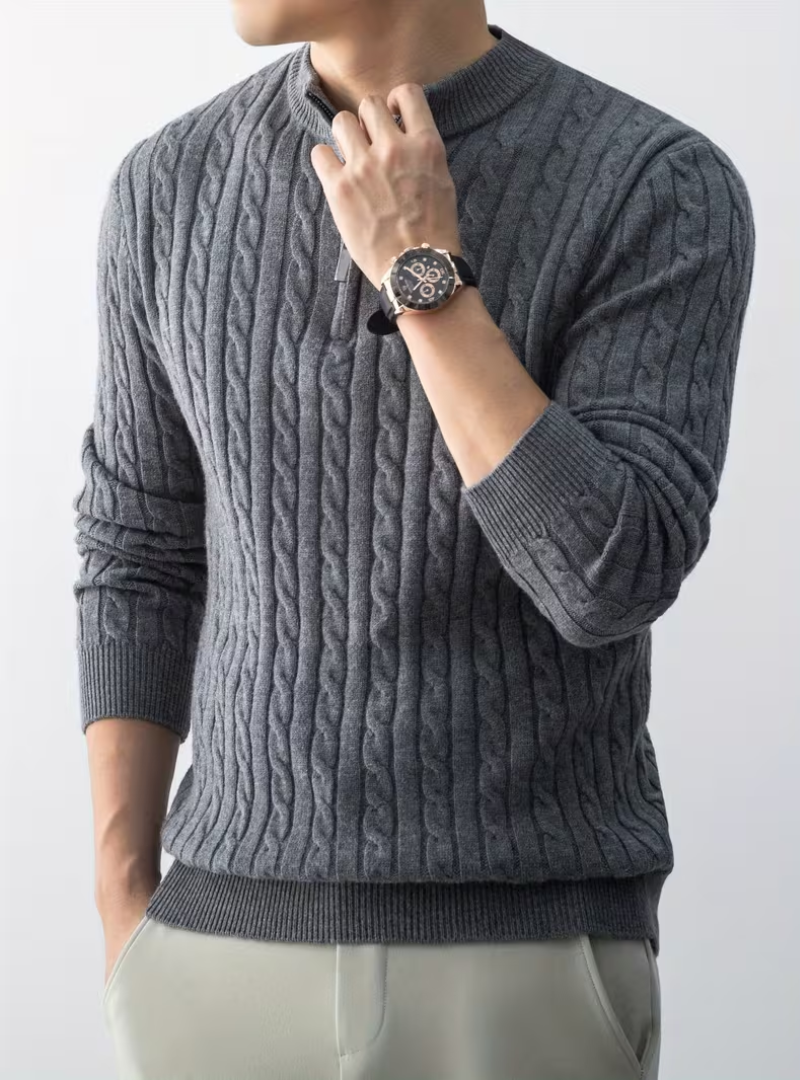 Alain - Pull Col Montant Zippé Homme