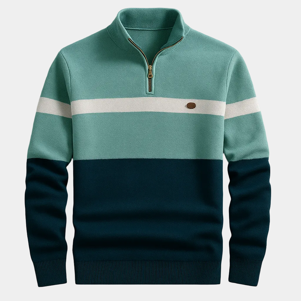 Raoul - Pull Demi-Zip Rayé Homme