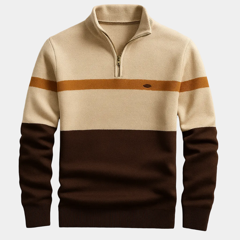 Raoul - Pull Demi-Zip Rayé Homme