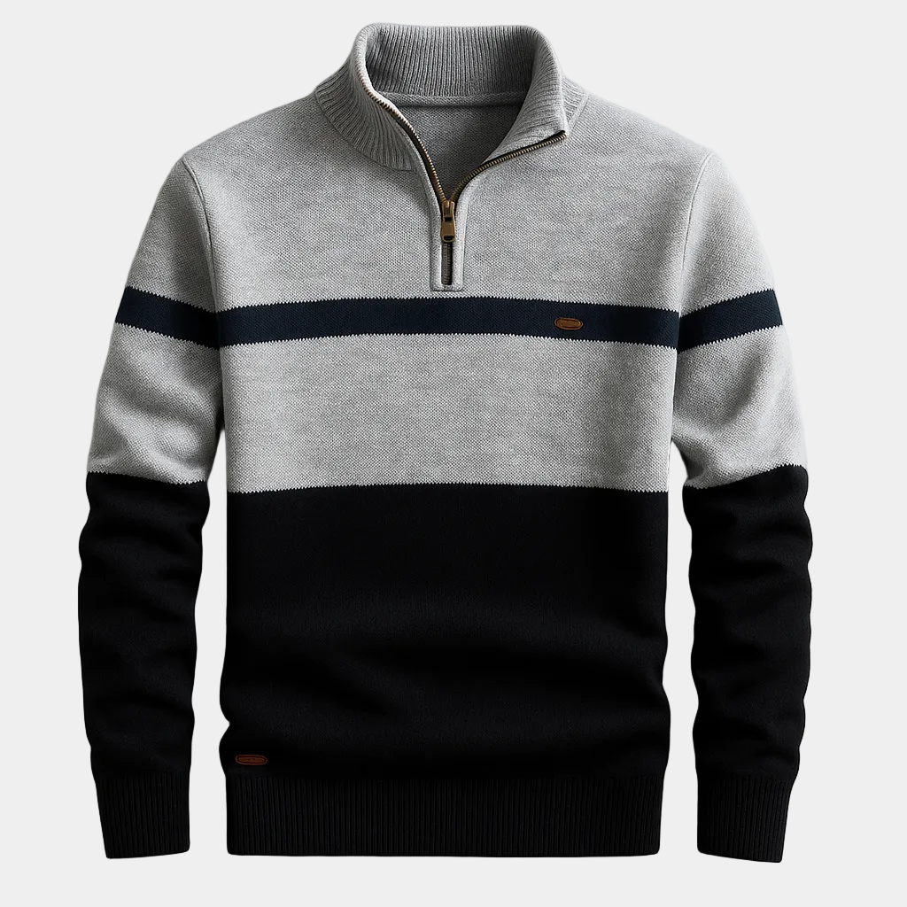 Raoul - Pull Demi-Zip Rayé Homme