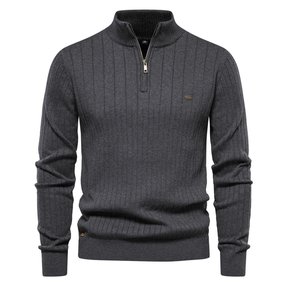 Noé - Pull Demi-Zip Côtelé Homme