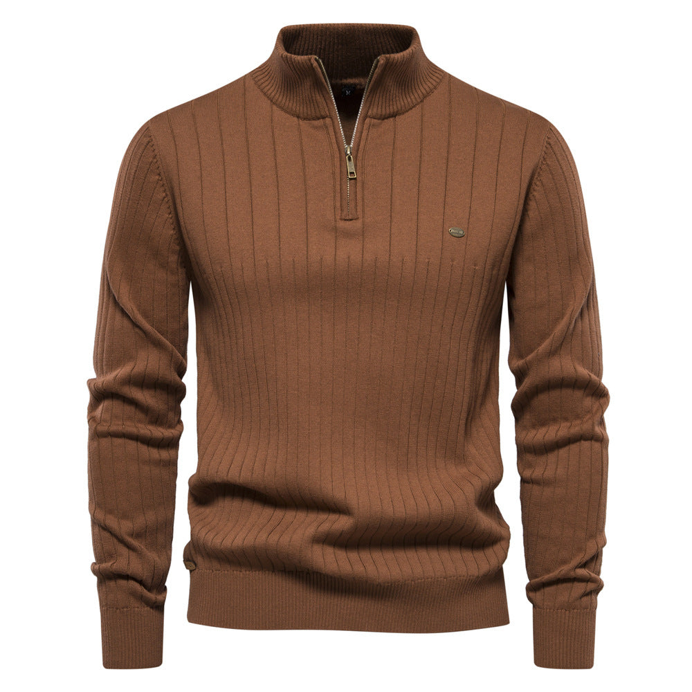 Noé - Pull Demi-Zip Côtelé Homme