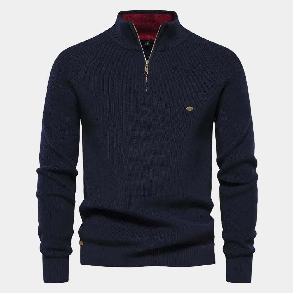 Eugène - Pull Col Montant Zippé Classique Homme