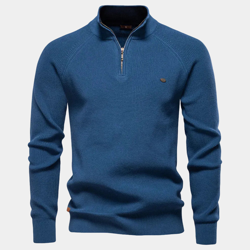 Eugène - Pull Col Montant Zippé Classique Homme