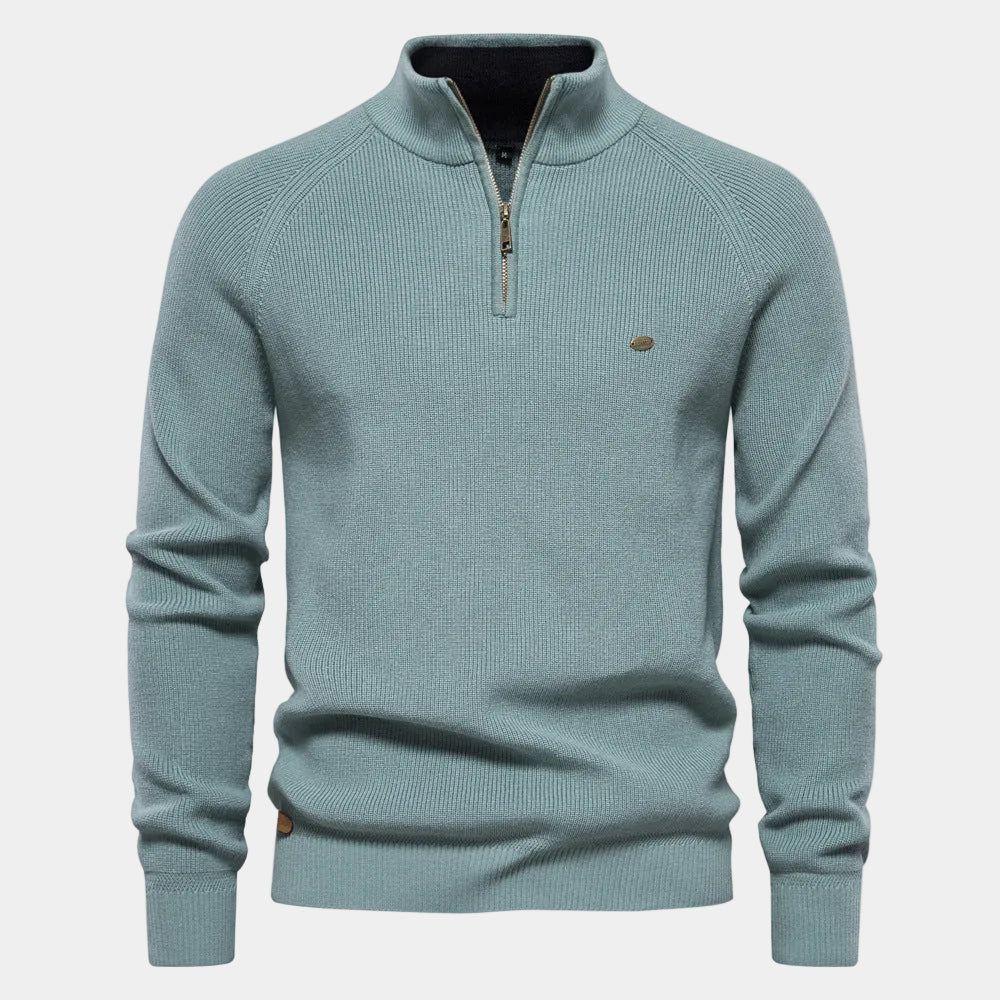 Eugène - Pull Col Montant Zippé Classique Homme