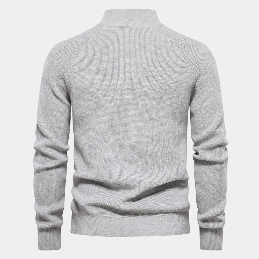 Eugène - Pull Col Montant Zippé Classique Homme
