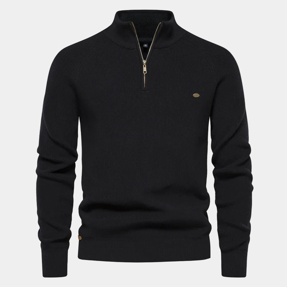 Eugène - Pull Col Montant Zippé Classique Homme