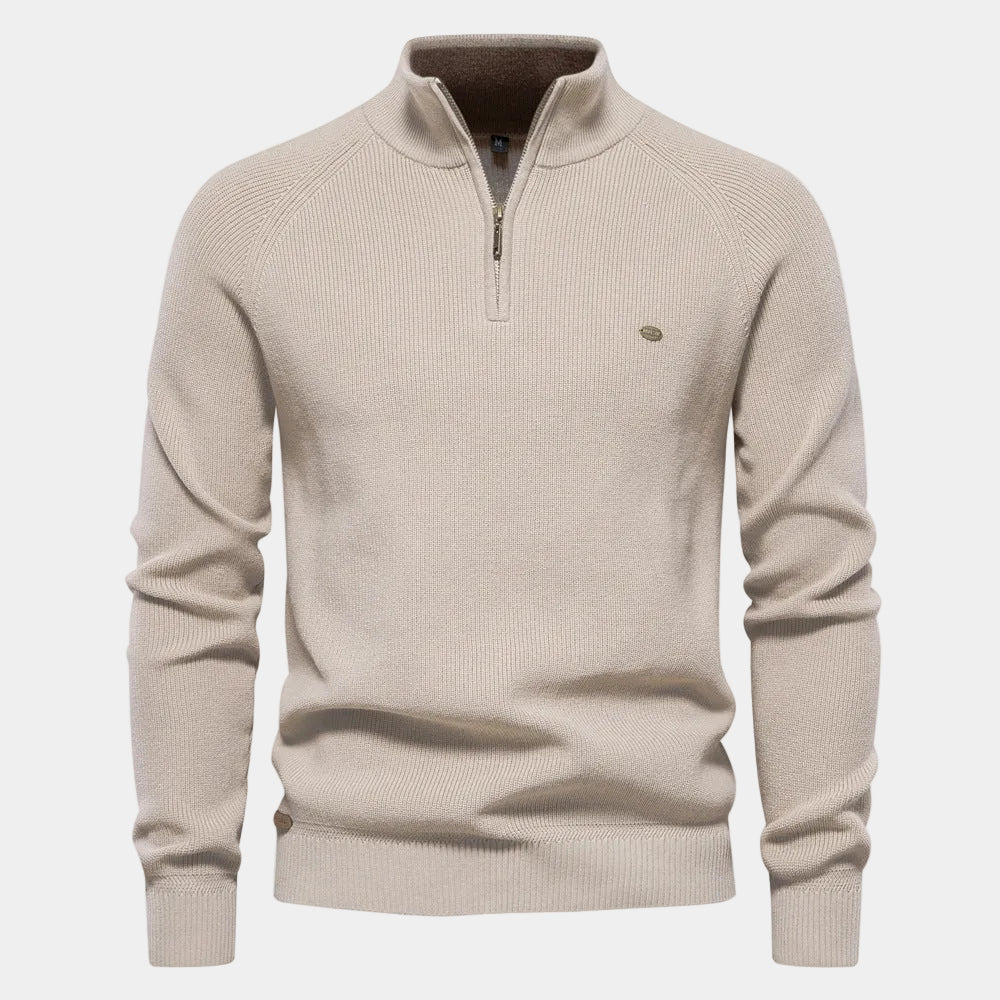 Eugène - Pull Col Montant Zippé Classique Homme