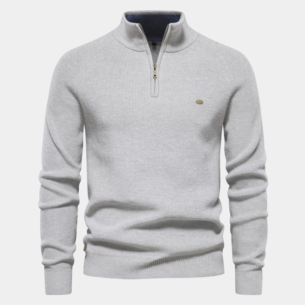 Eugène - Pull Col Montant Zippé Classique Homme