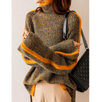 Éléonore - Pull Cachemire Oversize Col Roulé Élégance Femme