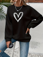 Charlotte - Sweat Chic Imprimé Cœur
