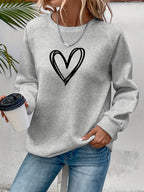Charlotte - Sweat Chic Imprimé Cœur