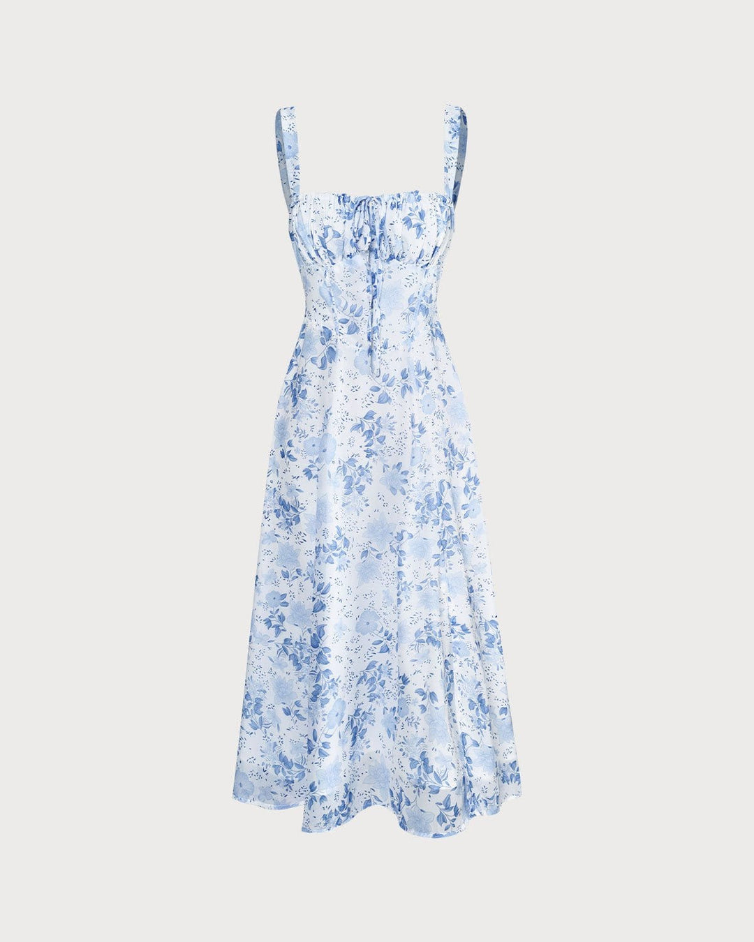 Renata - Robe Midi Bleue Florale