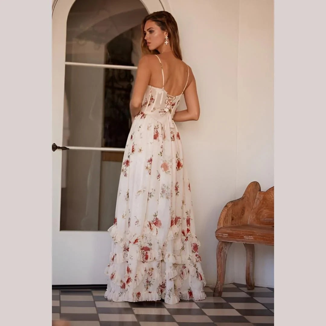 Sónia - Robe midi à imprimé floral