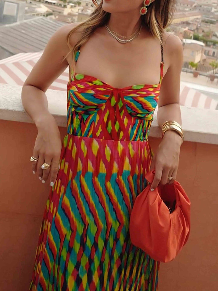 Aria - Robe Maxi Imprimée Abstraite