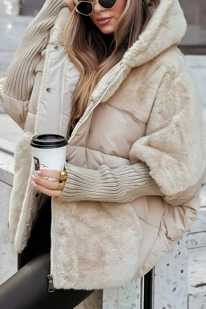 Camille - Doudoune d’hiver femme avec col en fourrure et grande capuche