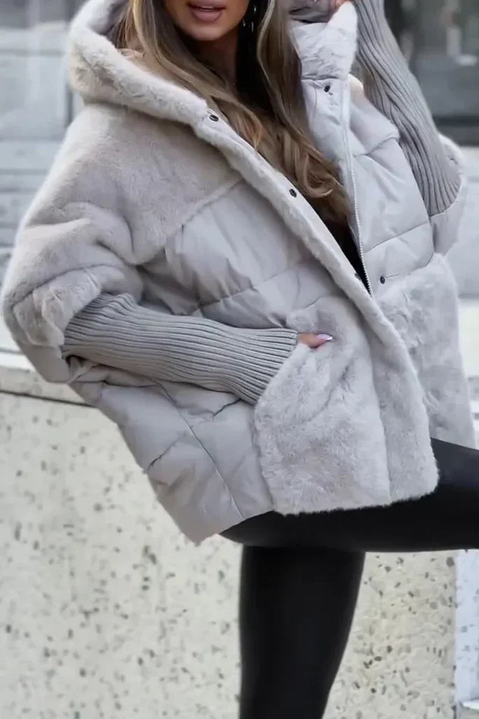 Camille - Doudoune d’hiver femme avec col en fourrure et grande capuche